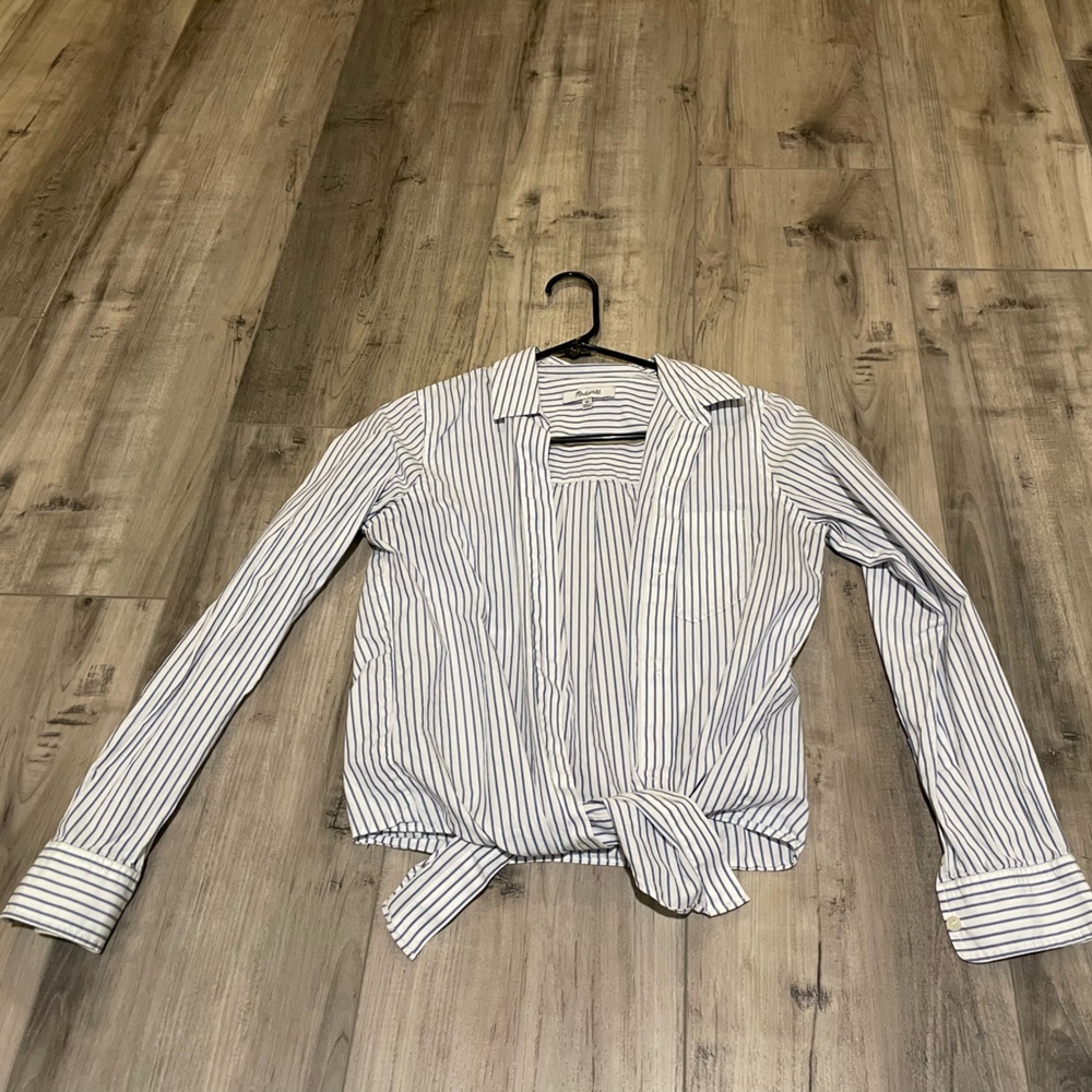 Madewell bookend stripe tie button down - Picture 4 of 5